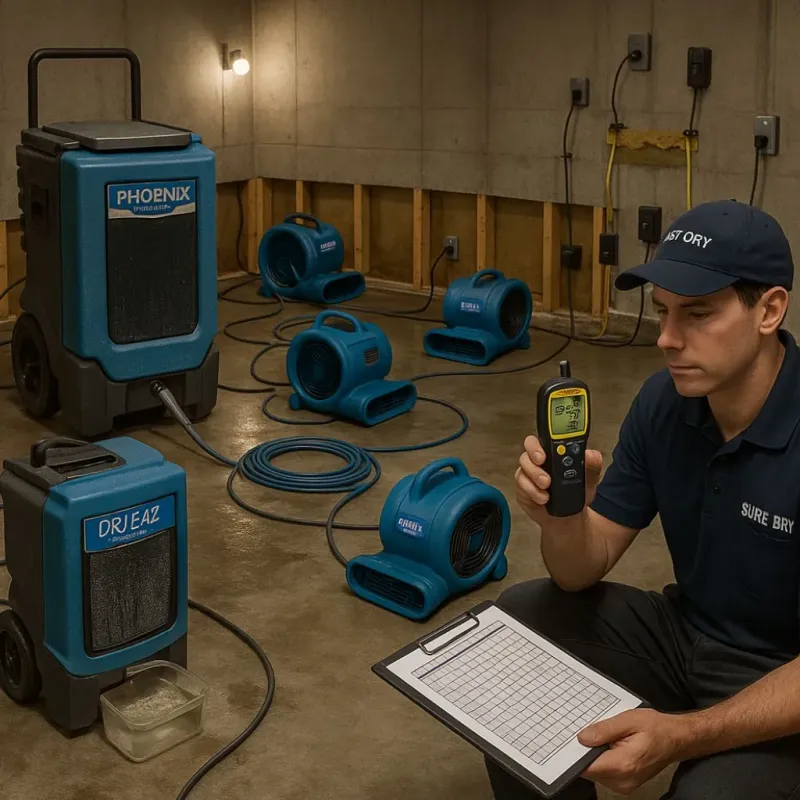 Structural Drying and Dehumidification process in Cimarron Hills, CO